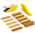 POLIWELL 100 Pcs Hand Sander Kit, 3.5” x 1” Mini Micro Sander for Small Projects, Detail Finger Sanding Block Tools, 80 120 180 240 400 Grit Wet Dry Sandpaper Sheets for DIY Crafts Wood Plastic - style: 100 Pcs