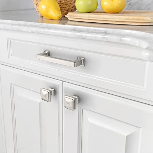 Amerdeco 10 Pack Brushed Satin Nickel Cabinet Pulls 3 Inch(76MM) Hole Centers Kitchen Cabinet Handles Cabinet Hardware Kitchen Handles for Cabinets Cupboard Handles Drawer Pulls ZH0019 - color: Brushed Satin Nickel, size: 3" Hole Center