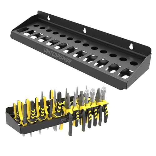 UNITEDPOWER Pliers Holder, Wall Mount Storage Rack Organizer for Workshop, Shed, Garage, Home, Stores up to 12 Pliers or Small Tools - style: Pliers Holder