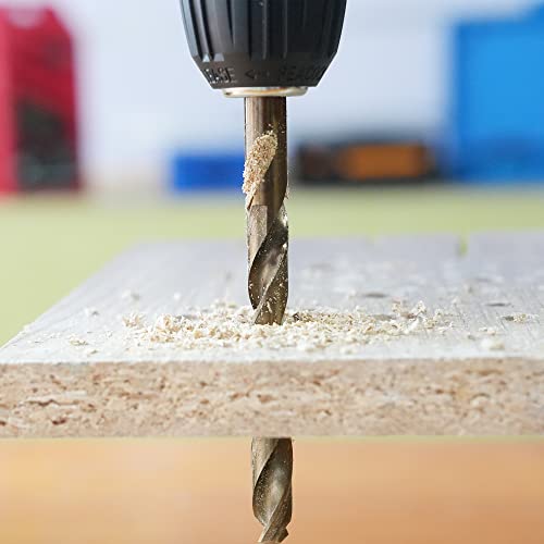 GMTOOLS 1/8 inch Cobalt Drill Bits, M35 HSS, 135 Degree Tip, Jobber Length Twist Drill Bit Set for Hard Metal, Stainless Steel, Cast Iron, Wood and Plastic, with Storage Case, Pack of 10 - style: M35-1/8-10pcs