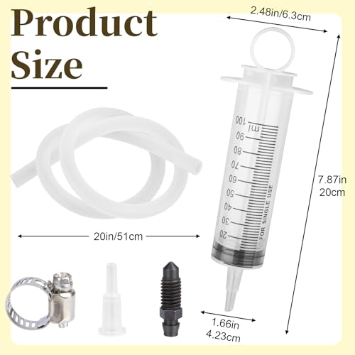 Motorcycle Brake Bleeder Kit, 100ml Pump Hydraulic Disc Bleeding Tool
