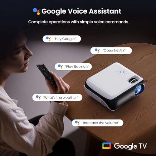 Official Licensed Google TV - HAPPRUN 4K Supported Outdoor Smart Projector - style: Official Licensed Google TV