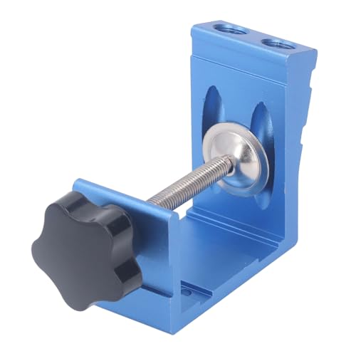 Pocket Hole Jig System, Durable Aluminum Alloy Drill Guide for Furniture Repair Woodworking Portable Pocket Joinery Kit with Drill Bit Stop Collar Screws Wooden and Plastic Plugs