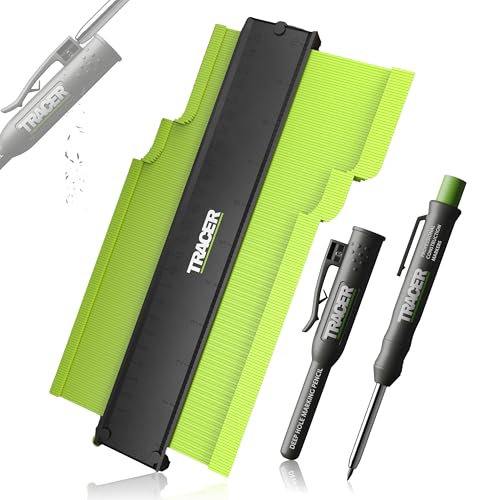 TRACER Contour Gauge 250mm (10”) Precise Marking Gauge with TRACER Deep Hole Construction Pencil. Gauge and Carpenters Pencil Set - style: 250mm (10”) plus Pencil