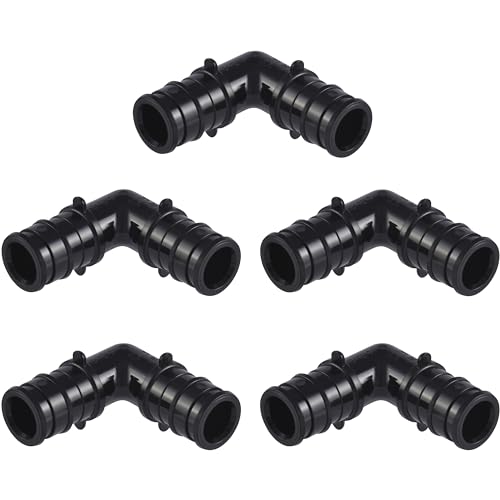 SharkBite 1/2 Inch Poly Expansion 90 Degree Coupling for PEX-A Pipe, Pack of 5, Plastic Plumbing Fittings, Plastic Elbow Coupling for PEX-A Tubing, UA248A5 - size: 1/2 in., 5 Pack