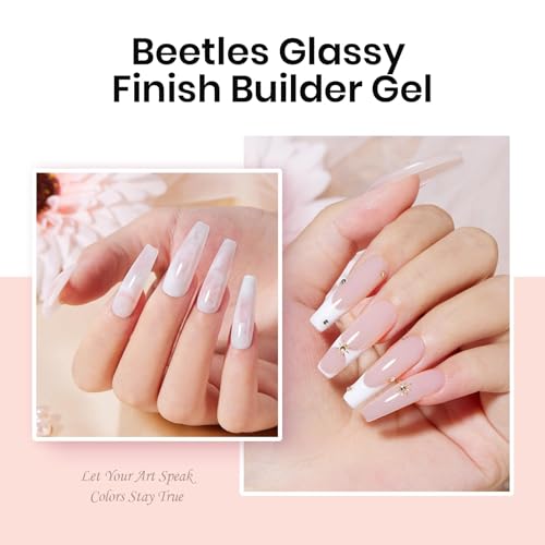Beetles Hard Gel for Nails Kit,3 Colors Clear Nude Jelly White Sculpted Gel - color: Classic Neutral 3-Color Kit
