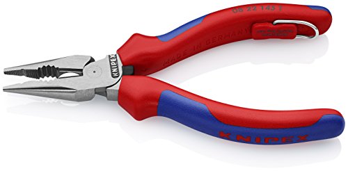 Knipex Tools 08 22 145 T BKA 5 3/4" Needle Nose Combo Pliers with Tether Attachment - Comfort Grip, - style: Tether Point and Comfort Grip Handles