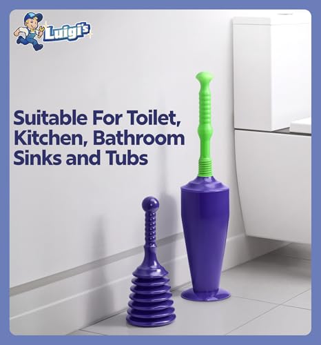 Luigi's Toilet & Sink Plunger Set - Blue - color: Blue - Toilet and Sink Set