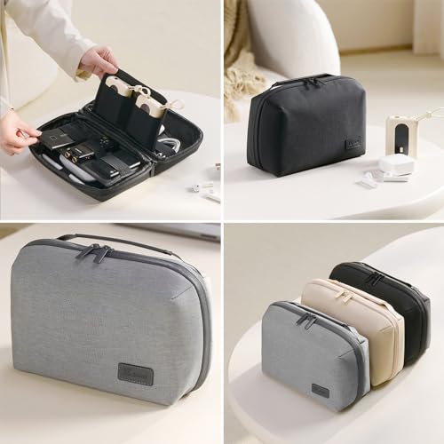 Kaxich Travel Electronics Organizer Pouch, Portable Cable Organizer Case - color: Beige