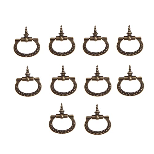 dophee 10Pcs Mini Cabinet Pulls, Self-Tapping Screws Knobs, Antique Bronze - color: Antique Bronze