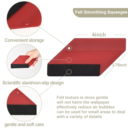 Rugreat Peel and Stick Wallpaper Tool Kit Contact Paper Smoothing Tools | Contact Paper Hanging with Felt Squeegee Knife Tape Measure for Apply Wallpaper for Vinyl Backsplash Tile Window Film