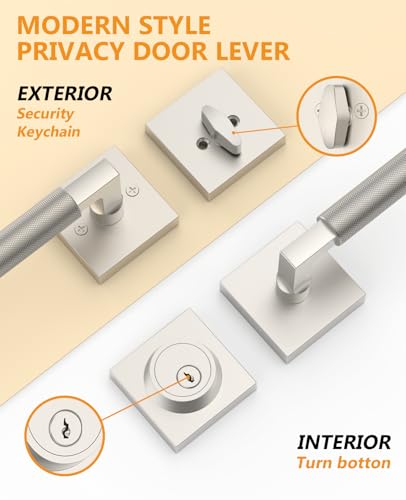 Asidrama 1 Pack Brushed Satin Nickel Passage with Deadbolts - color: Brushed Satin Nickel, size: 1 Pack, style: Passage with Deadbolt