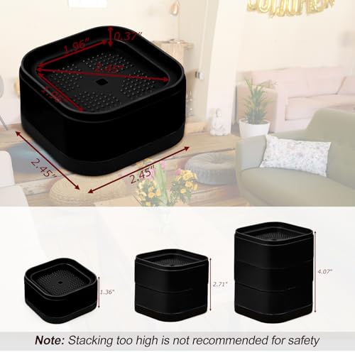 12 Pack Furniture Risers Adjustable Bed Risers Heavy Duty Stackable