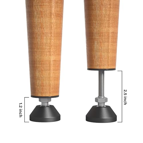 Heavy Duty Furniture Levelers - Dual Thread Design with Nut Kit - Adjustable Feet for Tables, Cabinets, Chairs, Workbench, Sofa - Supports 1420LBs - 4 Packs