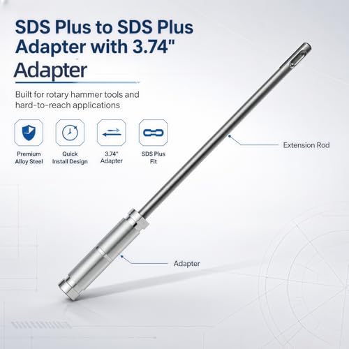 SDS Plus to SDS Plus Adapter Extension Shaft,Total Length 11.81" - size: 11.81”