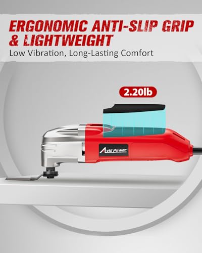 AVID POWER Oscillating Tool 3°Oscillation Angle 22,000 OPM Oscillating Saw - color: Red