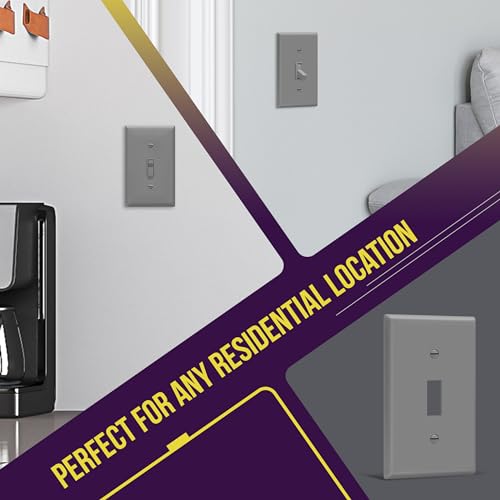 ENERLITES Light Switch Cover Plate for Toggle Wall Switch, 1 Pack, Gray - color: Gray, size: 1 Pack