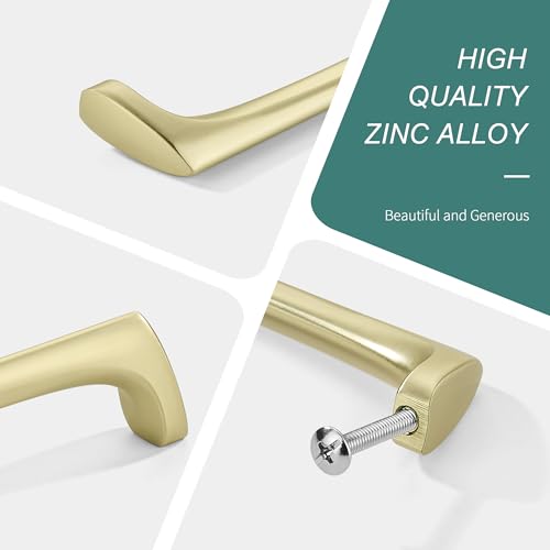 AVICCI 5 Pack Cabinet pulls-12.6"/320mm Brushed Gold Modern Drawer Handles for Kitchen Cabinet Handles Batheroom Drawer Dresser Furniture Handware - color: Brushed Gold, size: 12.6"(320mm)Hole Center-5Pcs