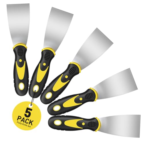 5 PCS Putty Knife Set, 2 Inch Stainless Steel Spackle Knives, Paint Scraper for Drywall Repair, Wallpaper Removal, Plaster Scraping, Patching Holes – Scraper Tool for DIYers & Homeowners (2 Inch) - size: 2 Inch