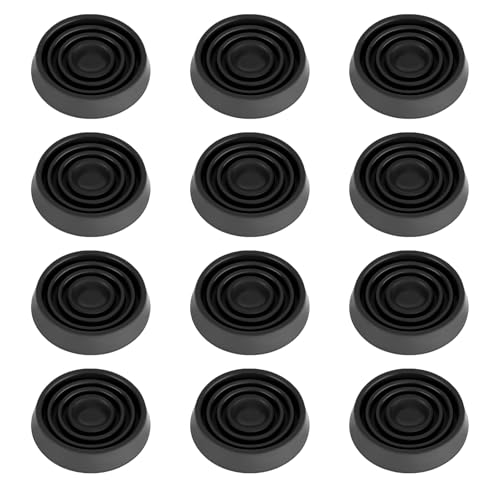 Furniture Coasters, 1.5X1.5 Rubber Caster Cups Non Slip Furniture Pads - color: Black, size: 1.5” 12pcs - new