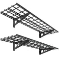 FLEXIMOUNTS 2-Pack 1x4ft 12-inch-by-48-inch Wall Shelf Garage Storage Rack Wall Mounted Floating Shelves, Black, Classic Series - color: Black, size: 2 pack-1x4 ft
