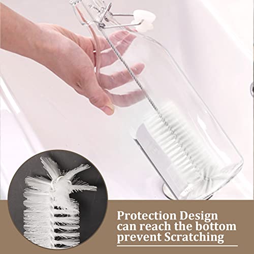 Yolaist 8 Pcs Bottle and Straw Cleaner, Long Deep Nylon Brush with Bendable Stainless Steel Flexible Handles for Bottles, Straws, Pipes, Wine Decanter, Sinks and Cup Cover