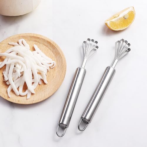 2 Pieces Stainless Steel Coconut Scraper Durable Coconut Meat Removal Multi-Purpose coconut shell Opener Melon Scraper Meat Removal for Safe Fruit Seed peel tool Meat Graters Peelers And Slicers