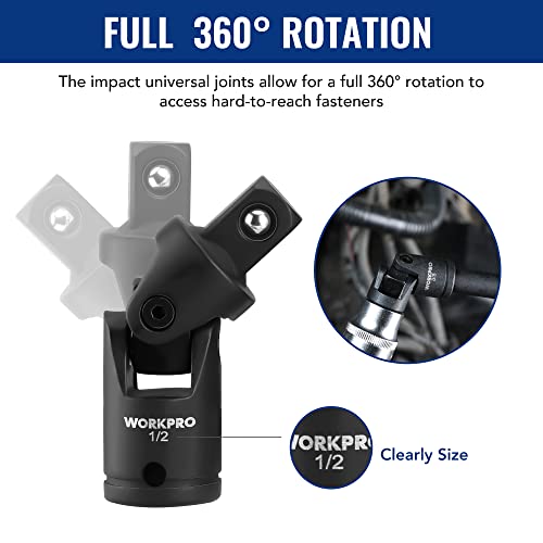 WORKPRO 18-Piece Impact Socket Extension Set, 1/4", 3/8" & 1/2" Drive - style: 18PCS