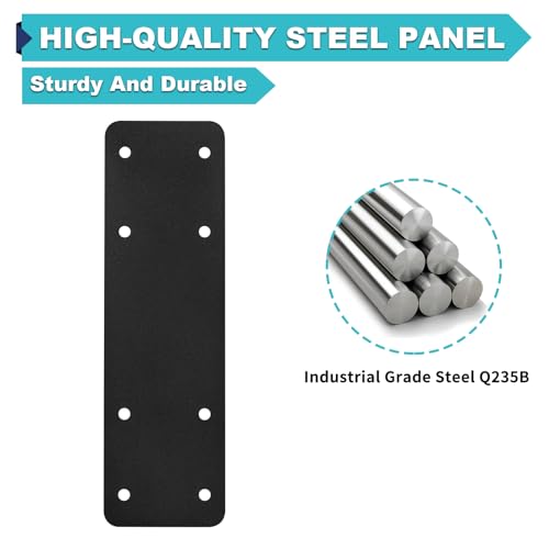 Post to Beam Connectors 4pcs,10"X3" Mending Plates for Wood - style: I-shape(10X3X0.12)