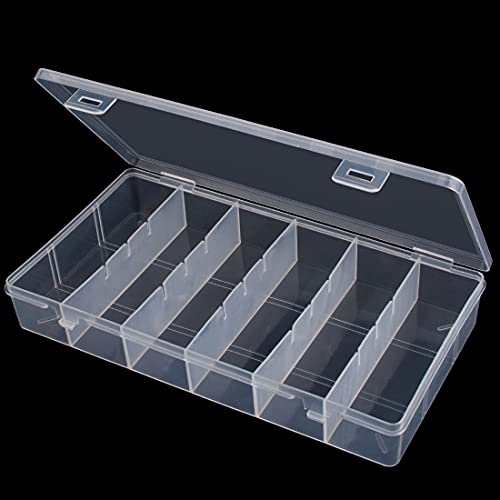 clear visible plastic storage box cosmetic tools storage box makeup tools fishing tackle accessory box organizer jewelry screws hardware accessories organizer box (2Pack) - size: 2Pack