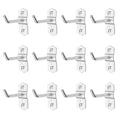 Garneck 12 Pcs Metal Square Peg Board Hooks - Heavy Duty Display Hooks for Supermarket Shelf Rack - Hanging L Style Screw Hook Pegboard Wall Organizer Tool Accessory