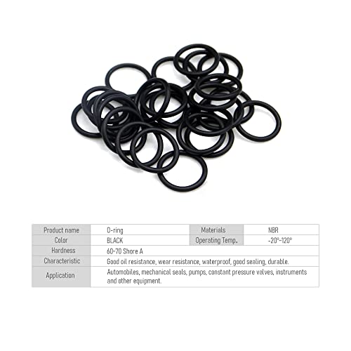50 PCS Nitrile Rubber O Ring 10mm OD 8mm ID 1mm Width, Metric Buna-N NBR Sealing Gasket Plumbing, Gas, Automotive and Faucet Repair, Resist Oil and Heat O-Rings, Black - size: 10x8x1mm