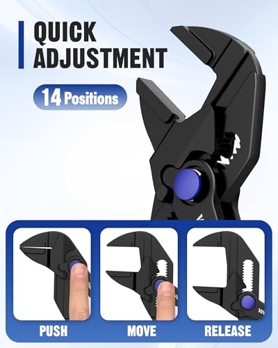 WORKPRO Mini Pliers Wrench, 4-Inch Wrench Pliers with Smooth Parallel Jaws - color: Black