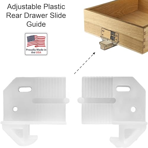 Rear Drawer Slide Guides for 1/4" Rail T-Shape Center-Mount Wood Track