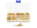 LBY 600pcs Machine Screws Assortment Kit, M2.5 Phillips Pan Head Bolts, 5 Sizes (with Nuts and Flat Washers), Copper (Yellow) - size: M2.5