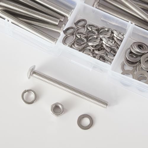 70 PCS M8 x 30mm 35mm 40mm 45mm 50mm, Button Head Socket Cap Screws Bolts Washers Nuts Assortment Kit, Stainless Steel 304, Metric Allen Hex Drive - size: Button M8x30/35/40/45/50 mm