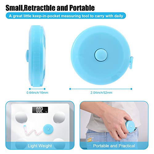 Tape Measure Retractable, Fabric Measuring Tape, 60 Inch Small Sewing Tailor Soft Ruler for Craft Nursing Clothing Medical Travel(3 Pack/Sky Blue) - color: Sky Blue