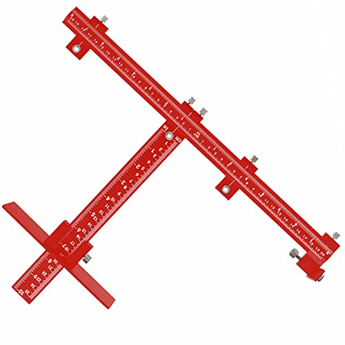Joywayus Aluminum Alloy Cabinet Hardware Jig Drill Punch Locator Guide Adjustable Template Woodworking for Fast and Accurate Installation of Door and Sleeve Drawer Pull Front Knobs Pulls Handles Red - color: Red-aluminum