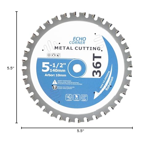5-1/2" (10mm Arbor) Metal Cutting Circular Saw Blade, 140mmx10mmx36T - style: Steel Ferrous