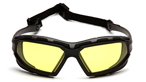 Pyramex Safety Highlander XP Eyewear, Frame/Indoor-Outdoor Mirror Anti-Fog Lens - color: Black-gray Frame/Amber Anti-fog Lens