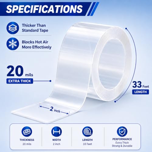 SWRT Window Sealing Tape, 2 in x 33 ft, 20 Mil Thick, AC Insulation Seal