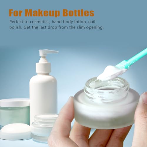 Silicone Spatula Set 6Pcs, Mini Jar Scraper for Makeup & Food - color: Blue