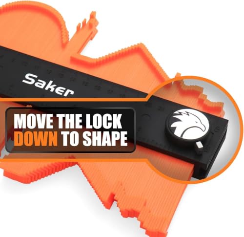Saker Contour Gauge Profile Tool Unlimited Connection 10 Inch | Adjustable Lock,Precisely Copy Irregular Shape Duplicator,Cool Gadgets for Woodworking Tool Tracing - style: Unlimited Connection