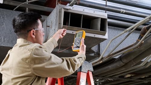 Fluke 17B+ Digital Multimeter, for Electrical Applications, Measures AC/DC Voltage 1000V, Current Measurements to 10A, Resistance, Continuity, Diode, Capacitance, Frequency, and Temperature Testing