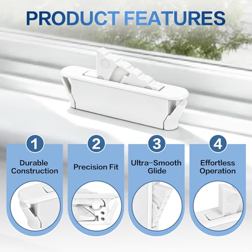 White Window Sash Vent Stops 6-Pack 1714WHITE, Nylon Snap-in | Window stoppers security for vinyl windows. High-strength nylon, crack-resistant. Fits 1.875" slots. Easy install.