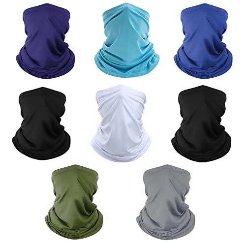 Neck Gaiter Face Mask: Cooling UV Protection Face Cover Breathable - color: Multicolor-8pack