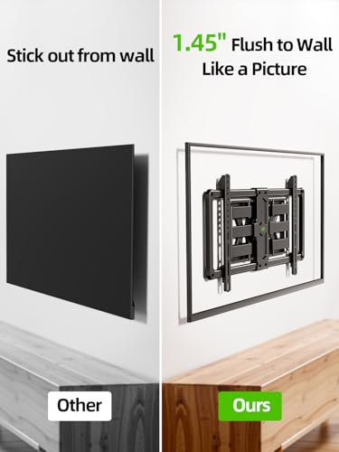 USX MOUNT Ultra Slim TV Wall Mount for Most 37-90 inch Television, Full Motion TV Mount Dual Swivel Articulating Tilt 6 Arms, Up to 120lbs, VESA 600x400mm, Max 16" Wood Studs, XML612-K - size: 37-90 INCH