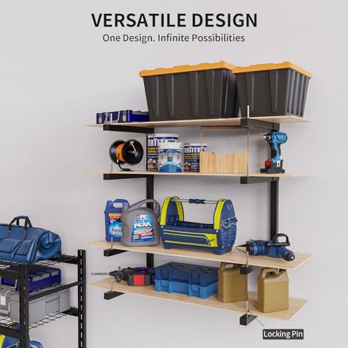 Lumber Storage Rack Wall Mount, Foldable 8-Level Wood Storage Rack - size: C-4 Pack