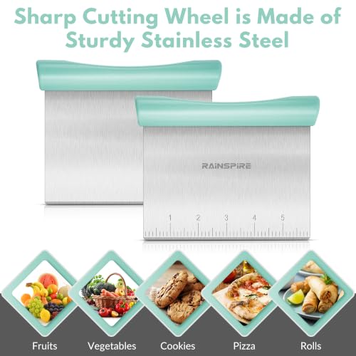 Multi-Purpose Stainless Steel Bench Scraper Dough Blender & Pastry Cutter - color: Mint Green