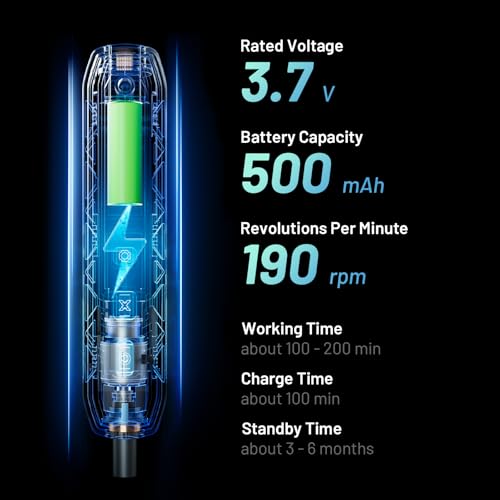 EZARC Electric Screwdriver Set, 181 in 1 Cordless Screwdriver, 3 Torque